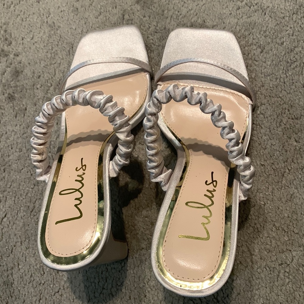 Lulu’s off white satin heels